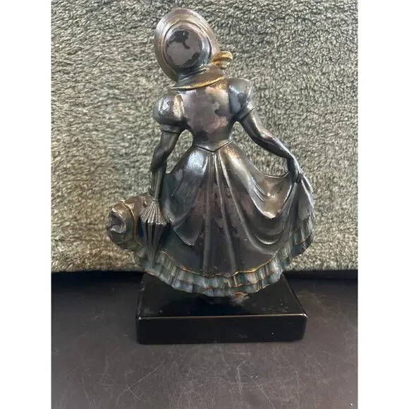 1930s JB Hirsch Cold Painted French Bronze Figure on Marble Pleased to Meet You